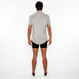 CHESTNUT BROWN SOLID STRETCH JERSEY KNIT SHORT SLEEVE SHIRT W/CONTRAST PLACKET ST-963-04