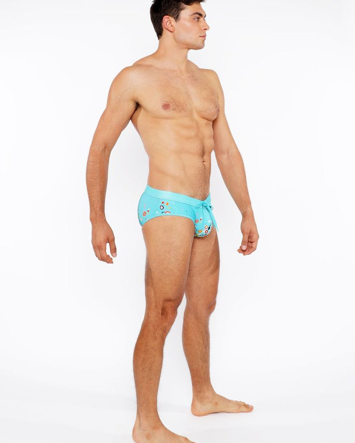 SKY/MULTI CIRCLE BURSTS PRINTED SWIM BRIEF ST-8015-24