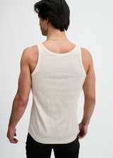 OFF WHITE STRETCH FLORAL TEXTURED KNIT TANK ST-11140