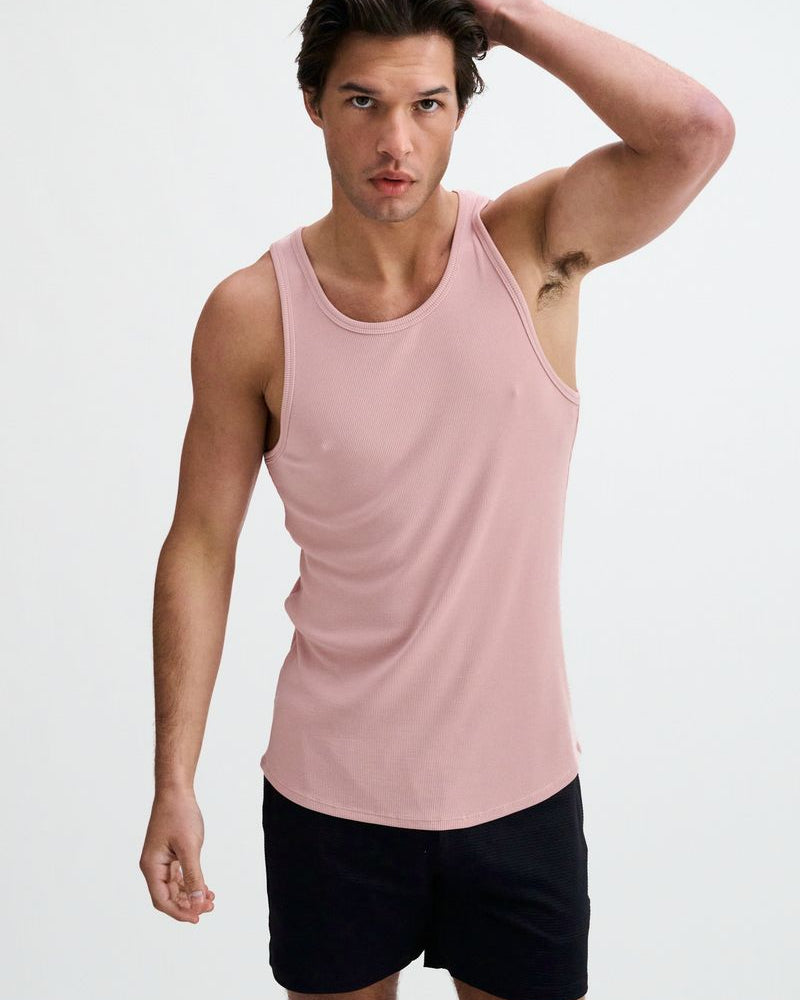 MAUVE RIB STRETCH MODAL TANK STA-16004-03