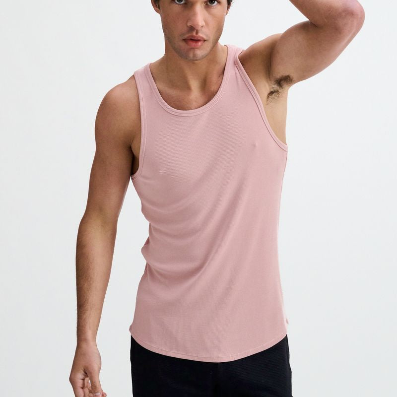 MAUVE RIB STRETCH MODAL TANK STA-16004-03