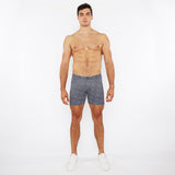 MIDNIGHT/PERIWINKLE BURSTS 5"INSEAM PRINTED STRETCH KNIT JEANS SHORT ST-1932-91