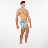 GOLD/SILVER DIAMONDS 5"INSEAM PRINTED STRETCH KNIT JEANS SHORT ST-1932-92