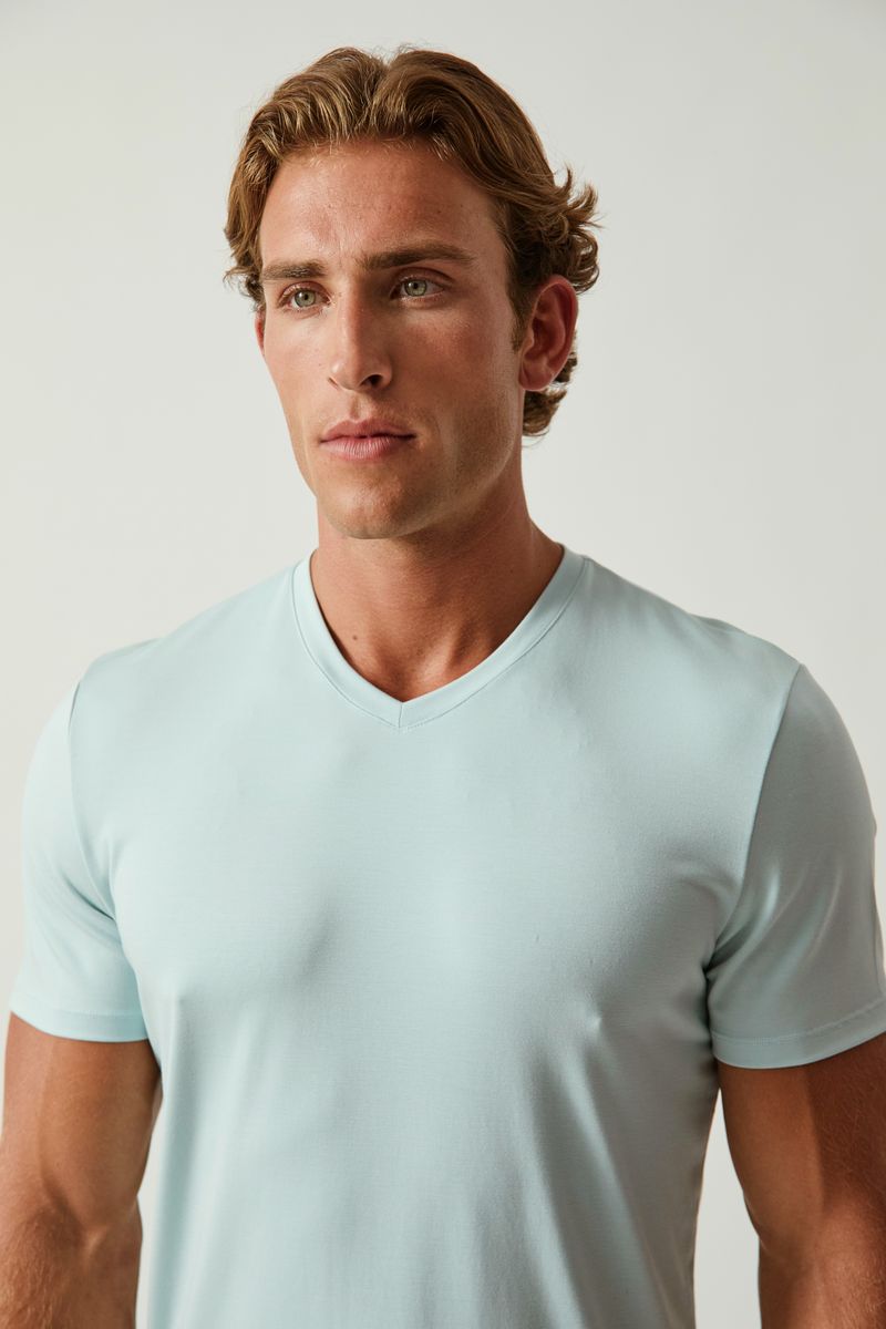 FOG SOLID STRETCH MODAL V- NECK TEE ST-9010