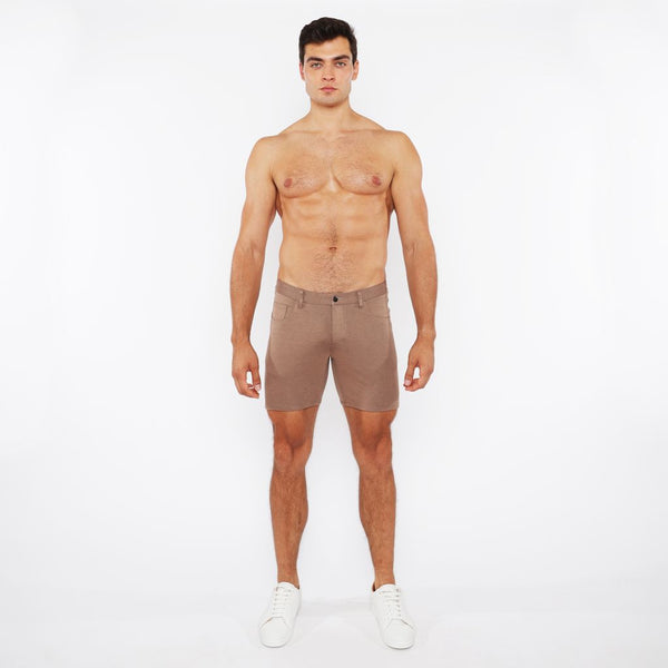 SESAME SEED 5" INSEAM SOLID STRETCH KNIT JEANS SHORTS ST-1932