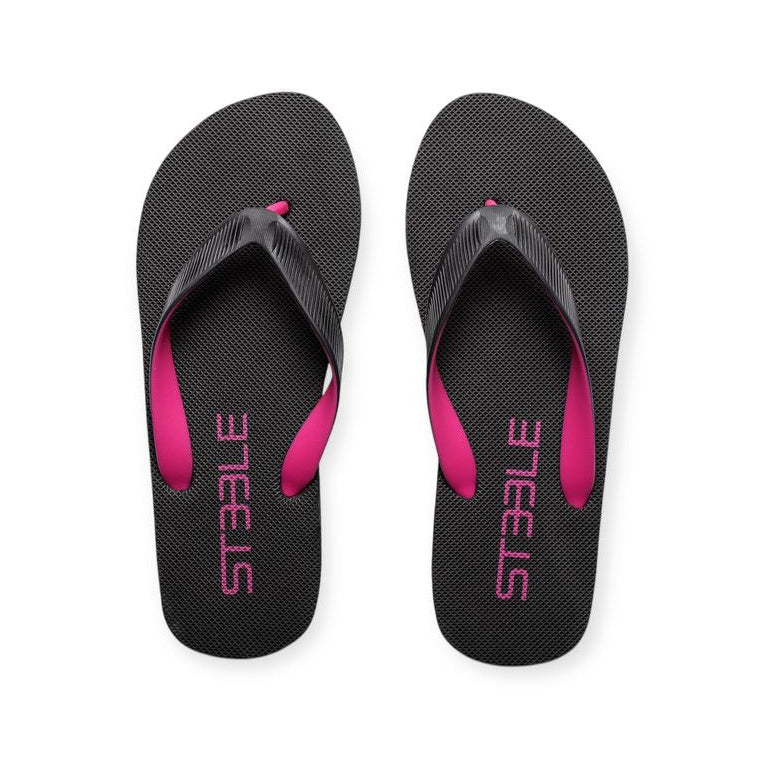 BLACK/FUCHSIA CLASSIC LOGO SOLID FLIP FLOP