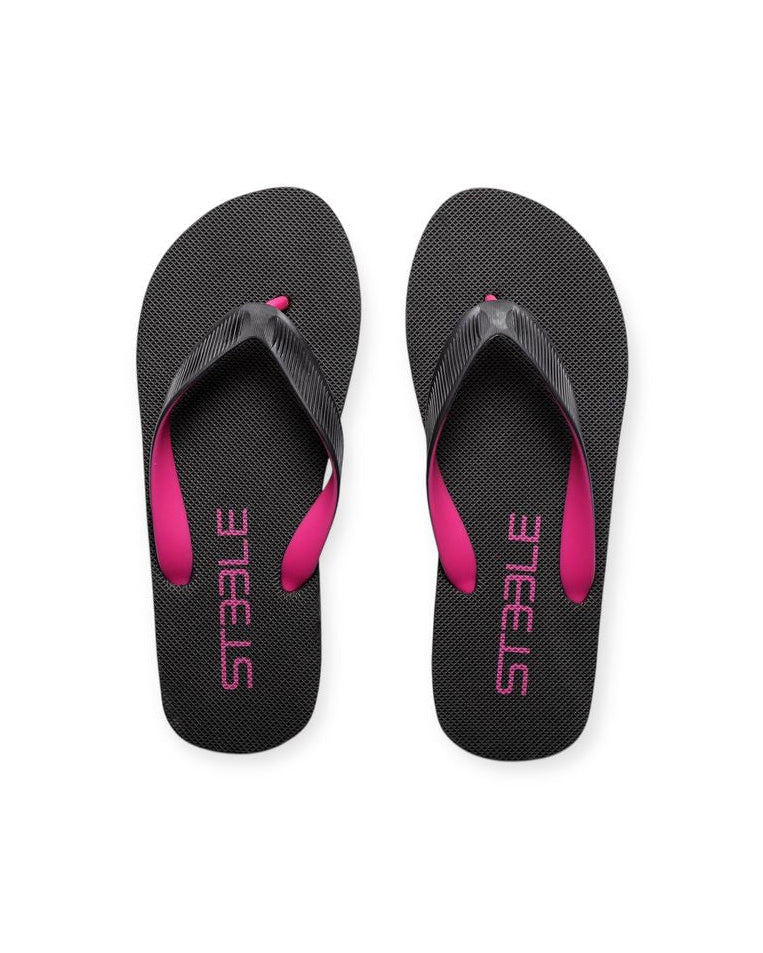 BLACK/FUCHSIA CLASSIC LOGO SOLID FLIP FLOP