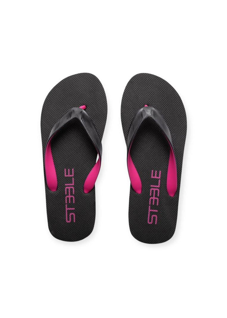 BLACK/FUCHSIA CLASSIC LOGO SOLID FLIP FLOP
