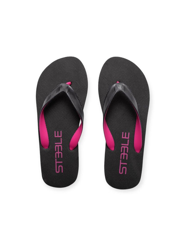 BLACK/FUCHSIA CLASSIC LOGO SOLID FLIP FLOP