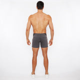 CHARCOAL 5"INSEAM LINEN-LOOK TEXTURED STRETCH KNIT CHINO SHORTS W/ZIP POCKETS ST-1986-09