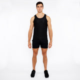 BLACK TEXTURED STRETCH MESH PERFORMANCE TANK TOP ST-290