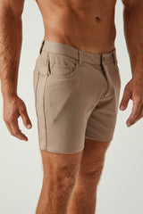 DARK KHAKI 5" INSEAM STRETCH KNIT JEANS SHORTS ST-1932