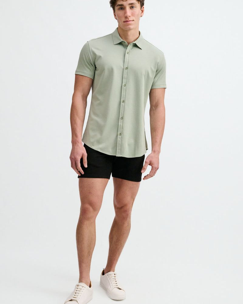 LAUREL SOLID STRETCH JERSEY KNIT SHORT SLEEVE SHIRT ST-963-05