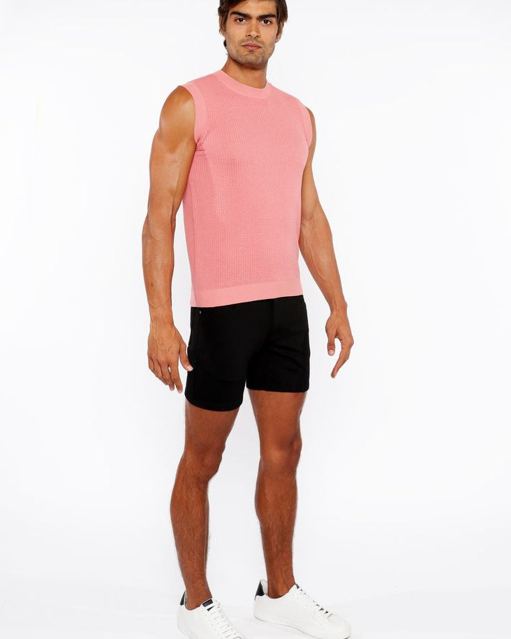 CORAL TEXTURED OPEN KNIT VEST ST-24300