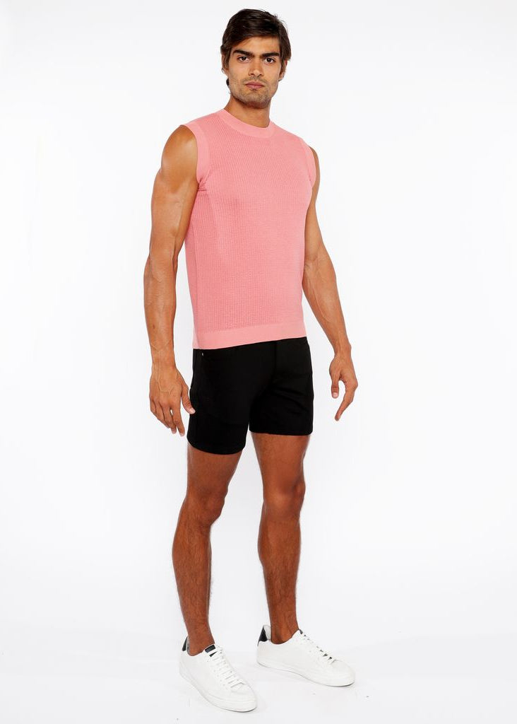 CORAL TEXTURED OPEN KNIT VEST ST-24300