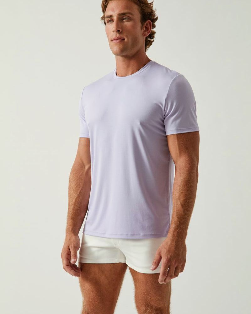 PALE IRIS SOLID STRETCH MODAL CREW NECK TEE ST-9011