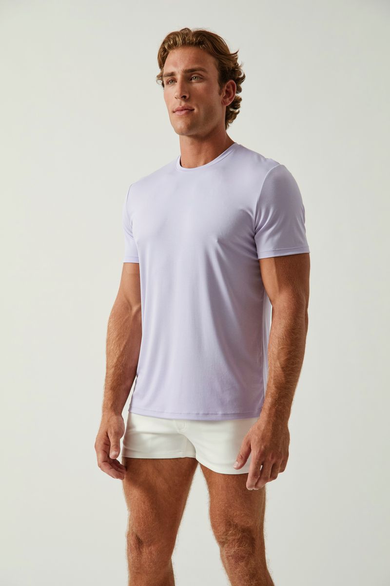 PALE IRIS SOLID STRETCH MODAL CREW NECK TEE ST-9011