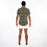 NAVY/KIWI FRUITS PRINTED COTTON KNIT JERSEY SHORT SLEEVE SHIRT ST-9330