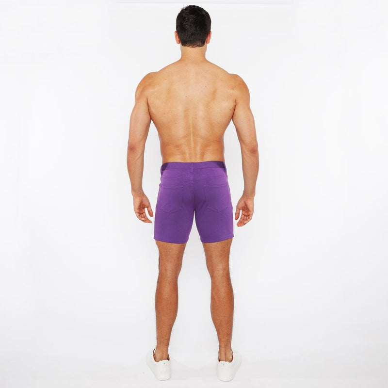 PURPLE TARO 5" INSEAM SOLID STRETCH KNIT JEANS SHORTS ST-1932