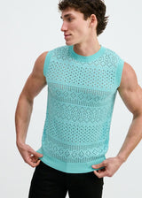 MIRAGE POINTELLE OPEN KNIT VEST ST-24310