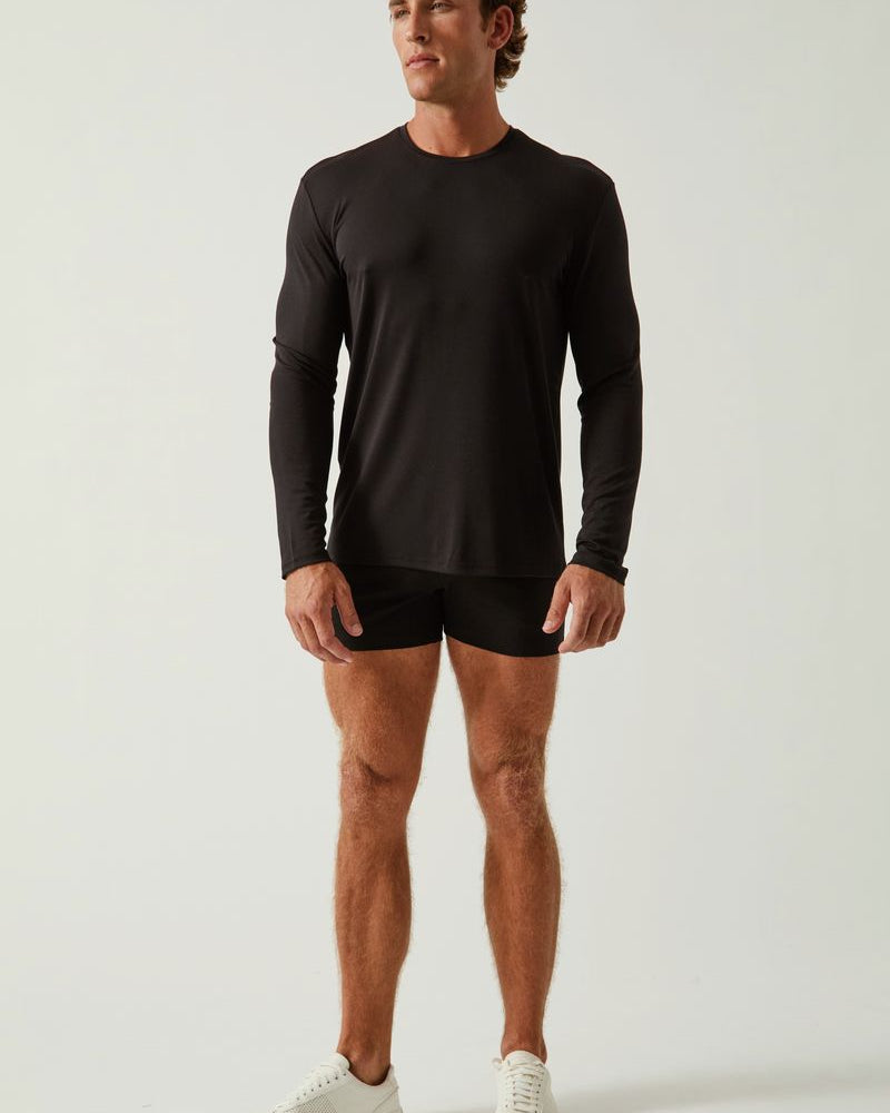 BLACK STONE SOLID STRETCH MODAL CREW NECK LONG SLEEVE TEE ST-9012