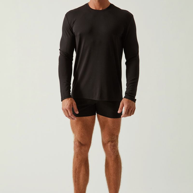 BLACK STONE SOLID STRETCH MODAL CREW NECK LONG SLEEVE TEE ST-9012