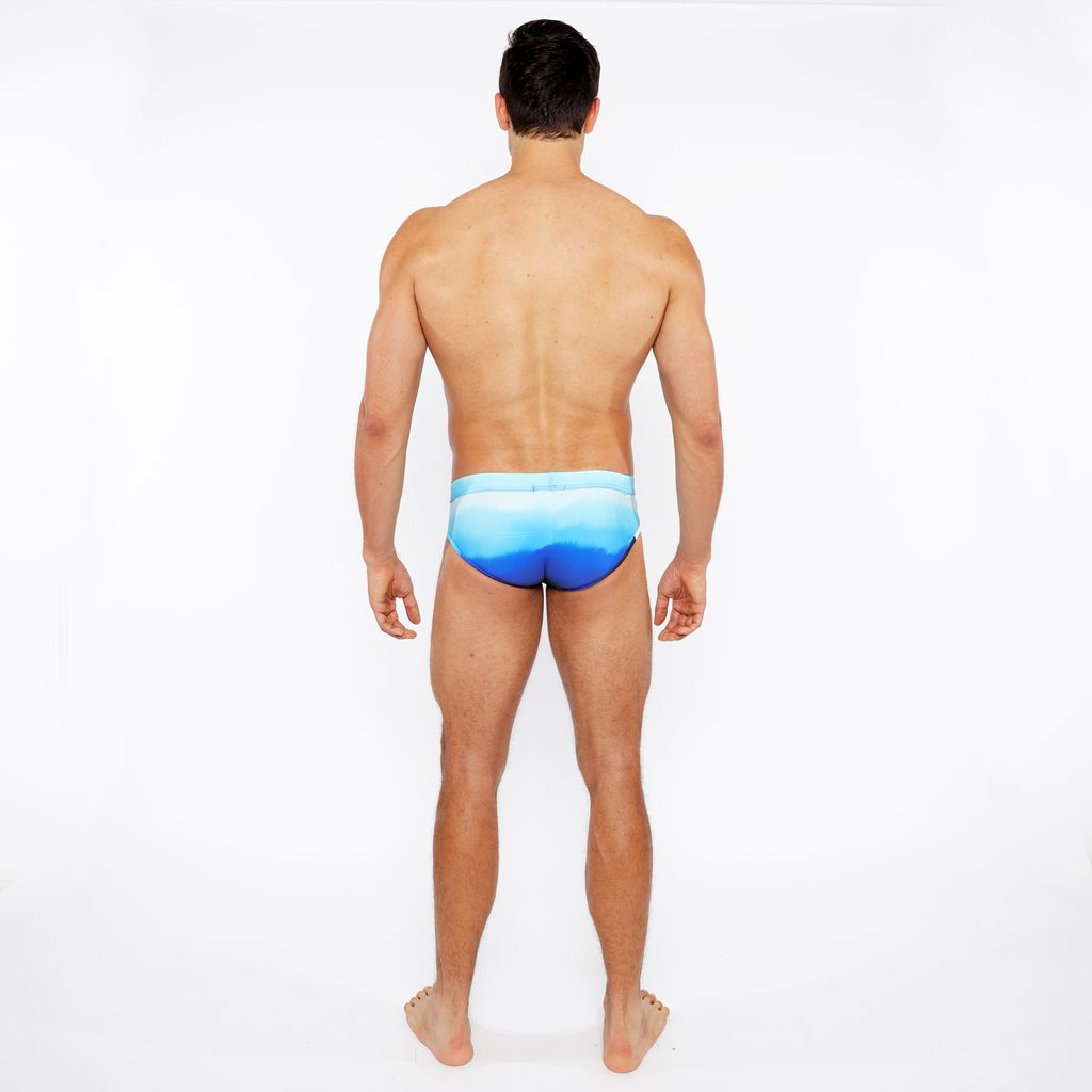 CERULEAN GRADIENT PRINTED SWIM BRIEF ST-8021-06