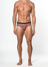 SIENNA/NAVY PAISLEY RECYCLED POLYESTER/ELASTANE LOW RISE BRIEF ST-20004