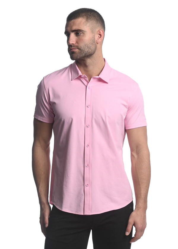COTTON CANDY SOLID STRETCH JERSEY KNIT SHORT SLEEVE SHIRT  ST-963