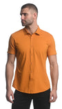 TURMERIC SOLID STRETCH JERSEY KNIT SHORT SLEEVE SHIRT ST-963
