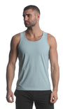BLUE HAZE TEXTURED STRETCH MESH PERFORMANCE SINGLET ST-279