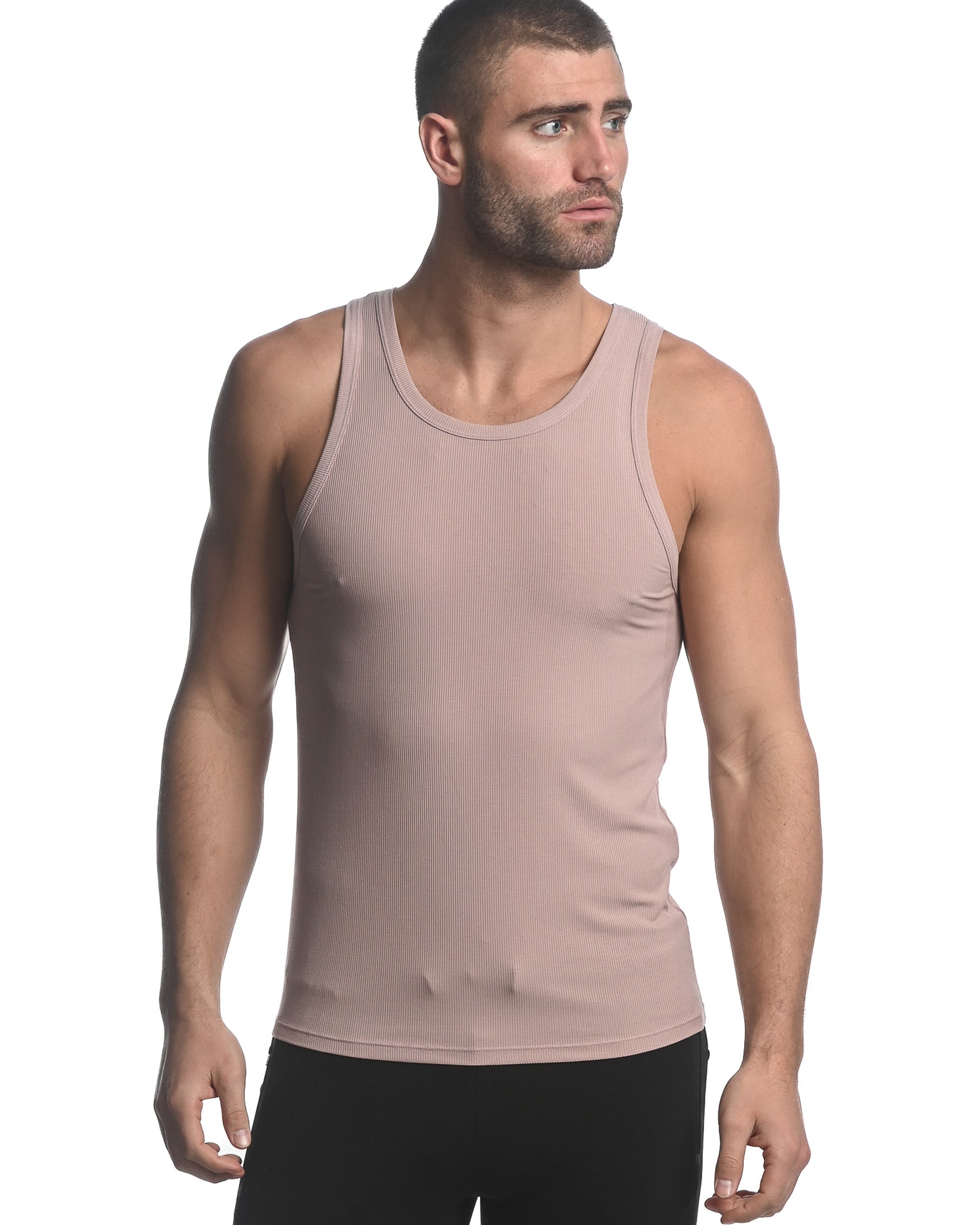 MAUVE RIB MODAL TANK ST-16004