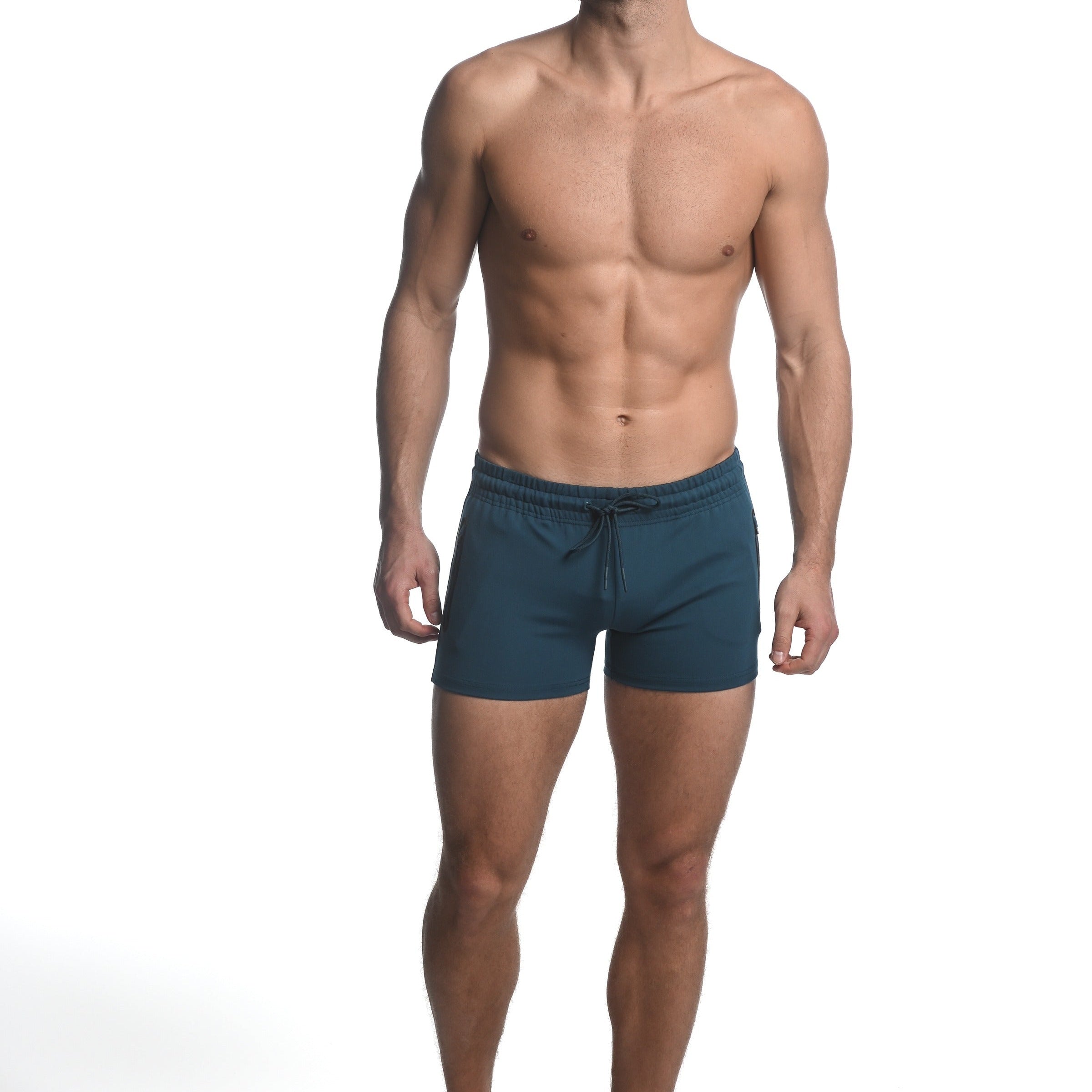PETROL VAULT GYM-TECH 3.5" INSEAM STRETCH SHORTS W/ HEAT WELD ZIPPERS ST-10500