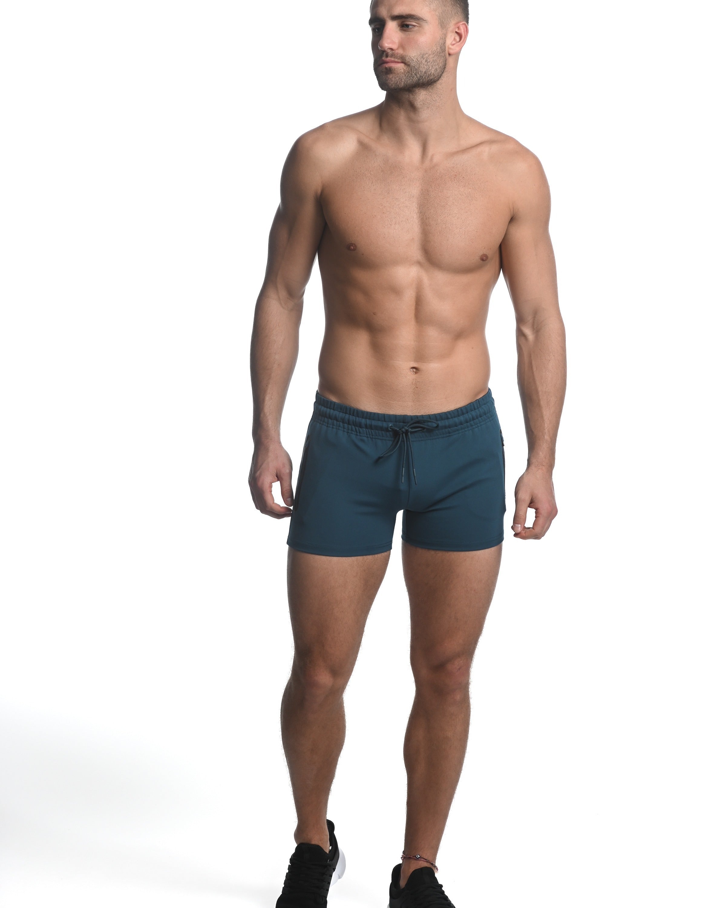PETROL VAULT GYM-TECH 3.5" INSEAM STRETCH SHORTS W/ HEAT WELD ZIPPERS ST-10500