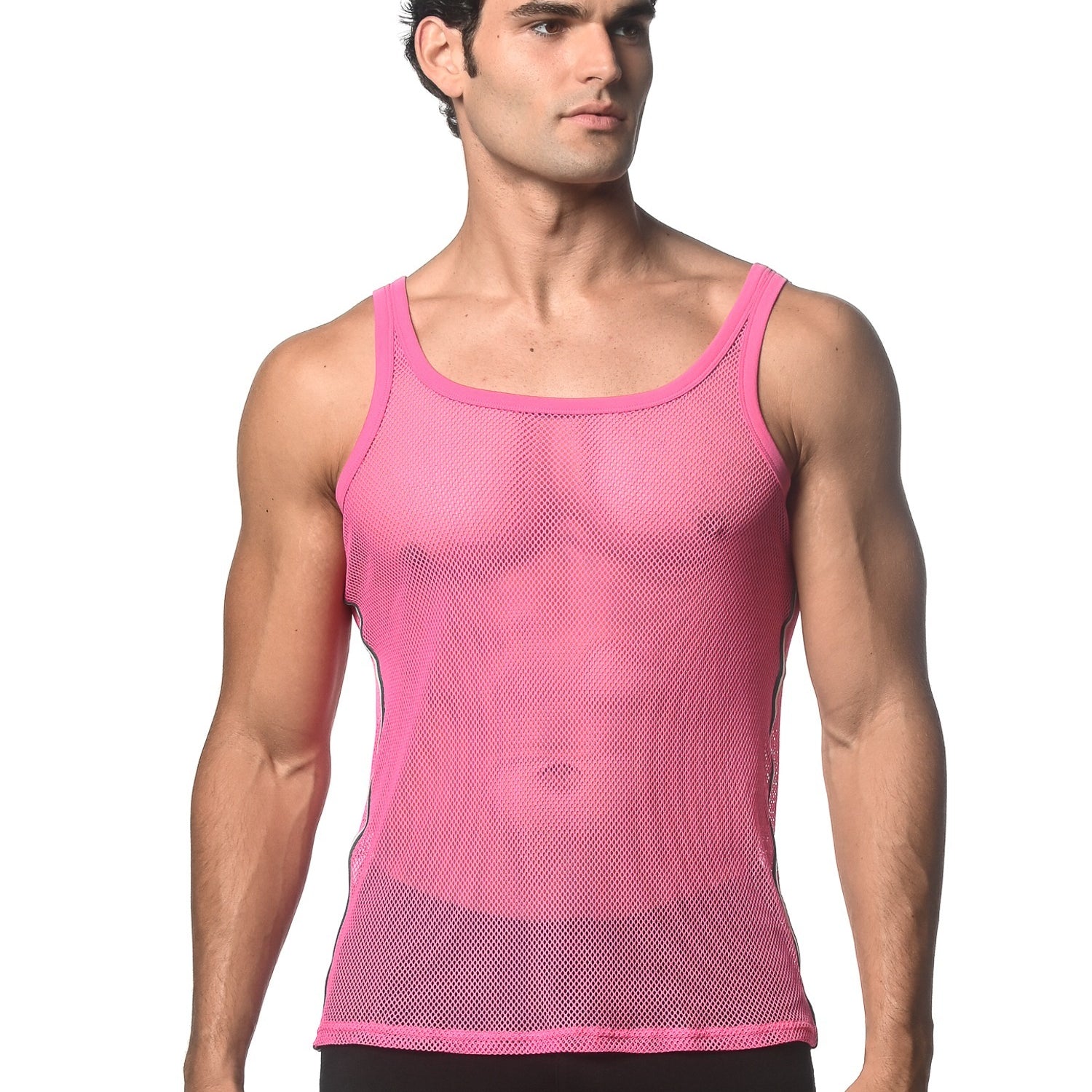 FLAMINGO STRETCH MESH TANK WITH SIDE TAPE ST-11120