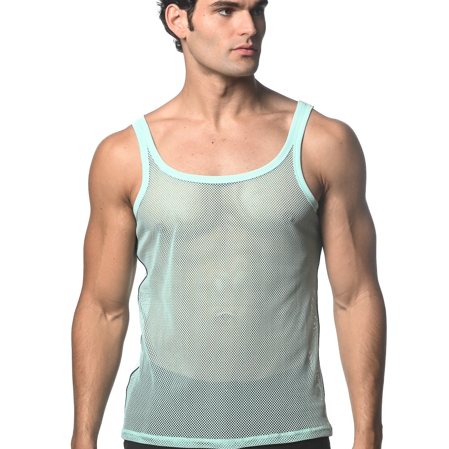 MINT STRETCH MESH TANK WITH SIDE TAPE ST-11120
