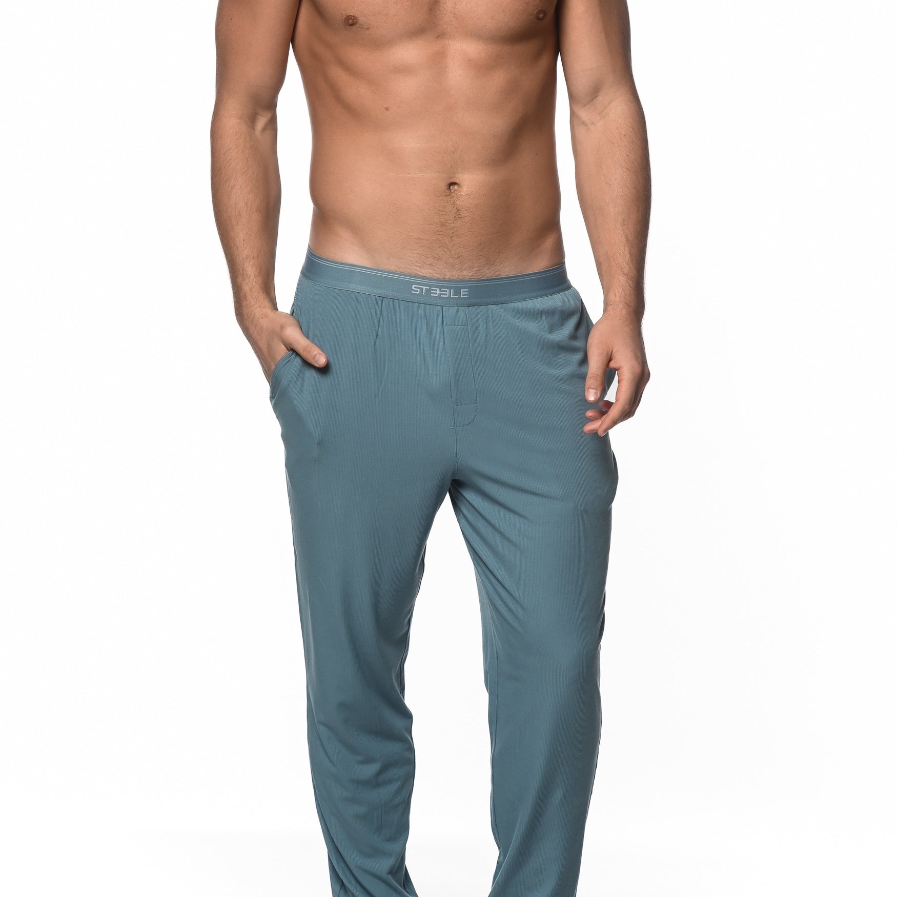 SLATE BLUE RIB MODAL LOUNGE PANTS  ST-16006