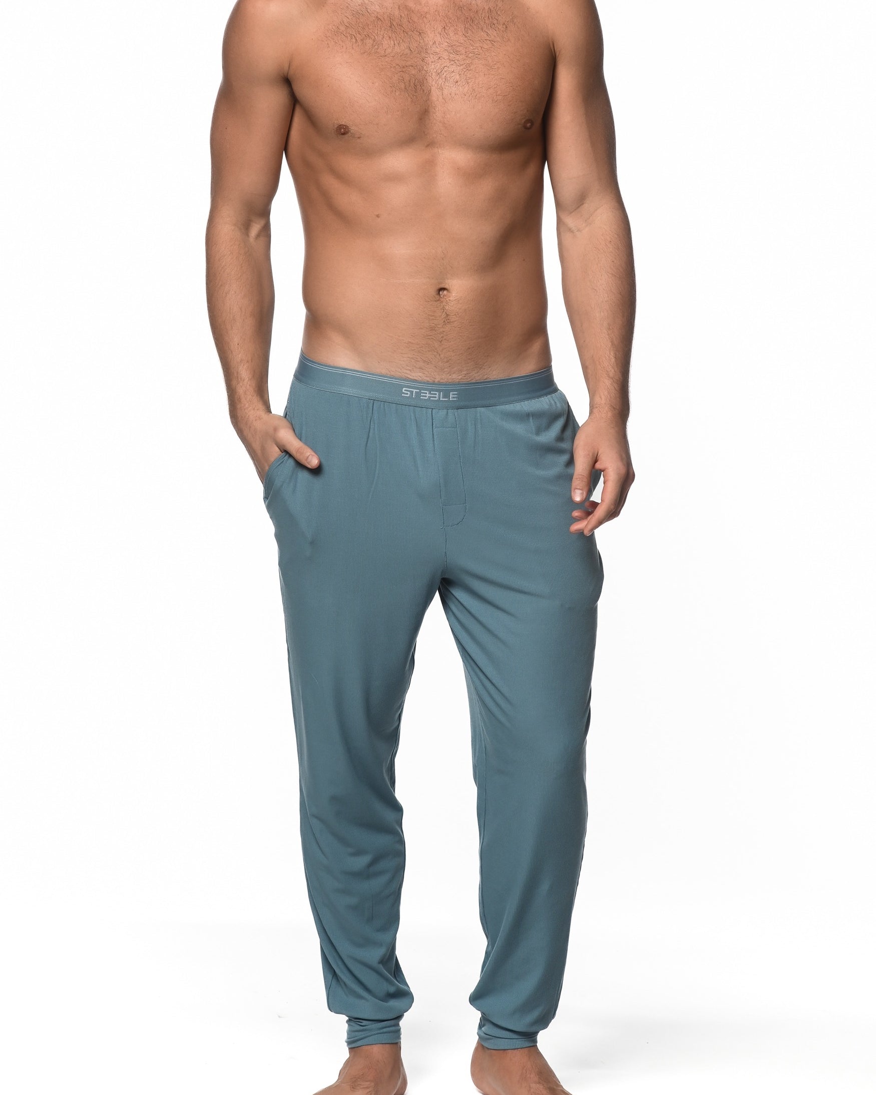 SLATE BLUE RIB MODAL LOUNGE PANTS  ST-16006