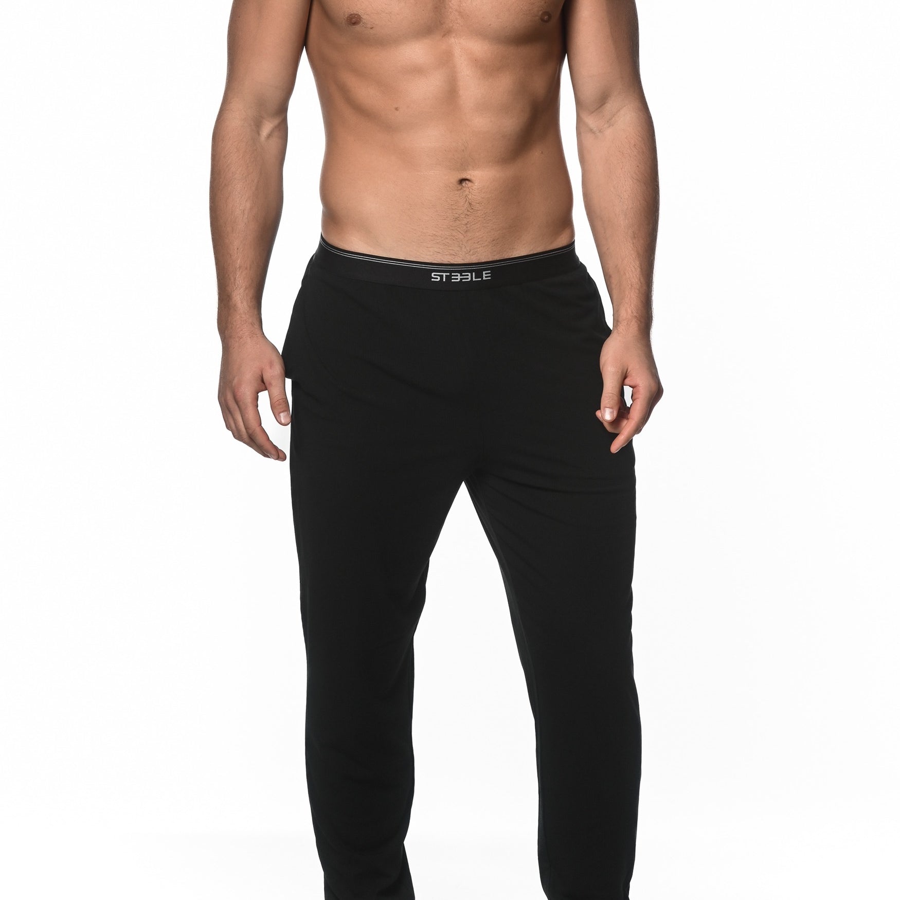 BLACK RIB MODAL LOUNGE PANTS  ST-16006