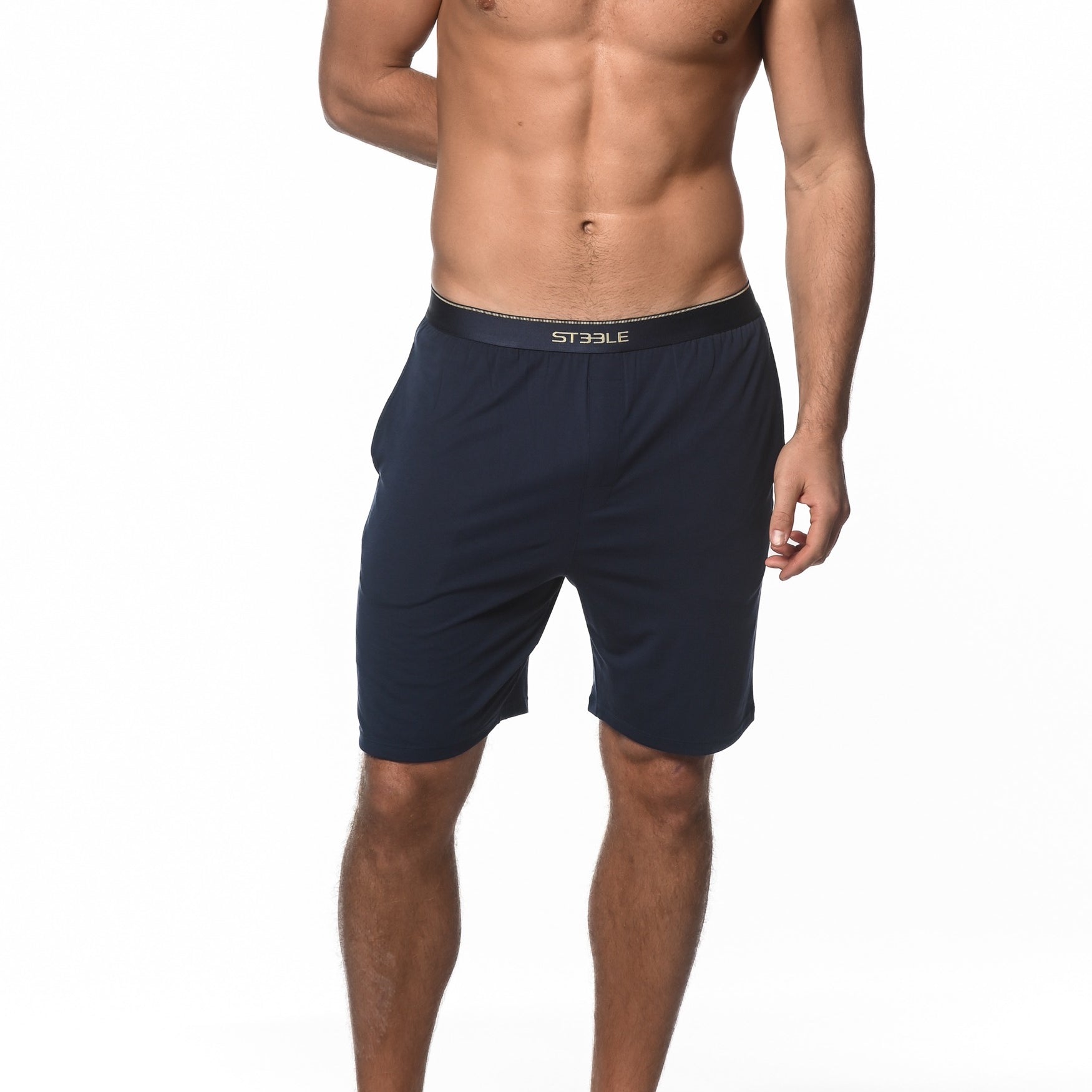 NAVY STRETCH MODAL LOUNGE SHORTS  ST-16002