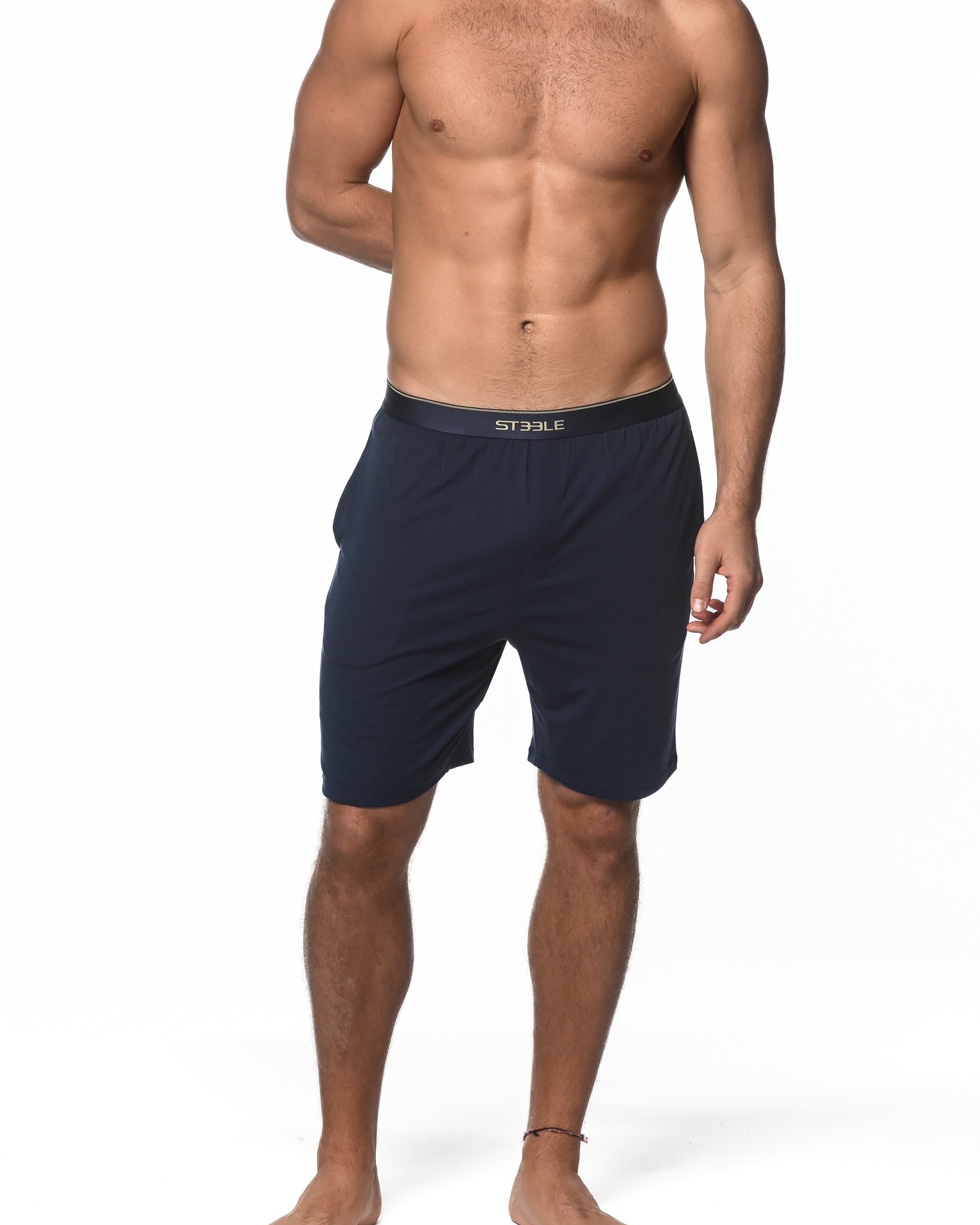 NAVY STRETCH MODAL LOUNGE SHORTS  ST-16002
