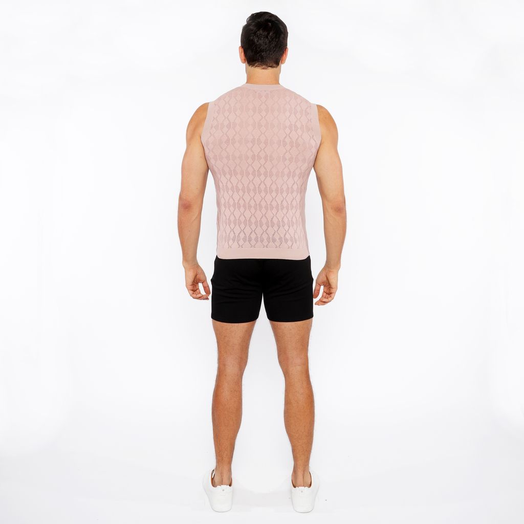 SESAME DIAMOND POINTELLE KNITTED VEST ST-24301