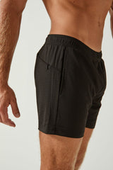 BLACK TEXTURED STRETCH PERFORMANCE SHORTS ST-1466-54