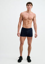 NAVY 3.5" INSEAM STRETCH SHORTS W/ SIDE PIPING STA-10514