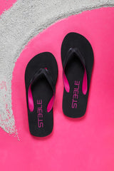 BLACK/FUCHSIA CLASSIC LOGO SOLID FLIP FLOP