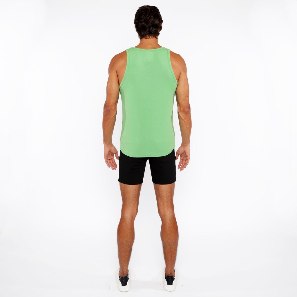 PEAR GREEN RIB STRETCH MODAL TANK STA-16004-02