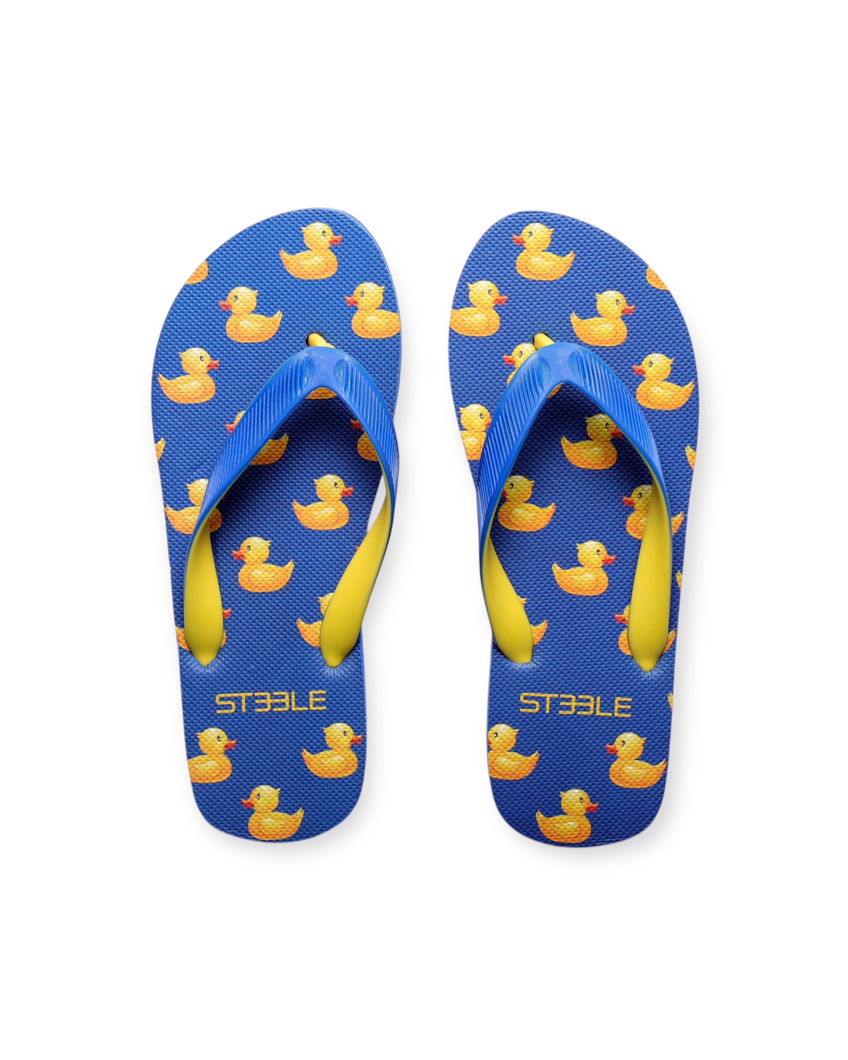 ROYAL/YELLOW RUBBER DUCKS PRINTED FLIP FLOP