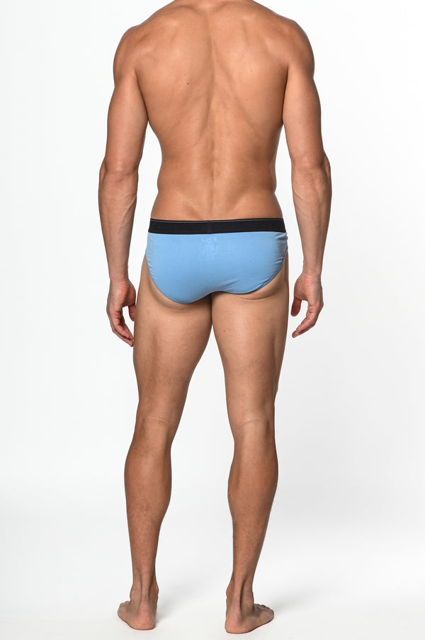 ATLANTIC BLUE COTTON/ELASTANE LOW RISE BRIEF