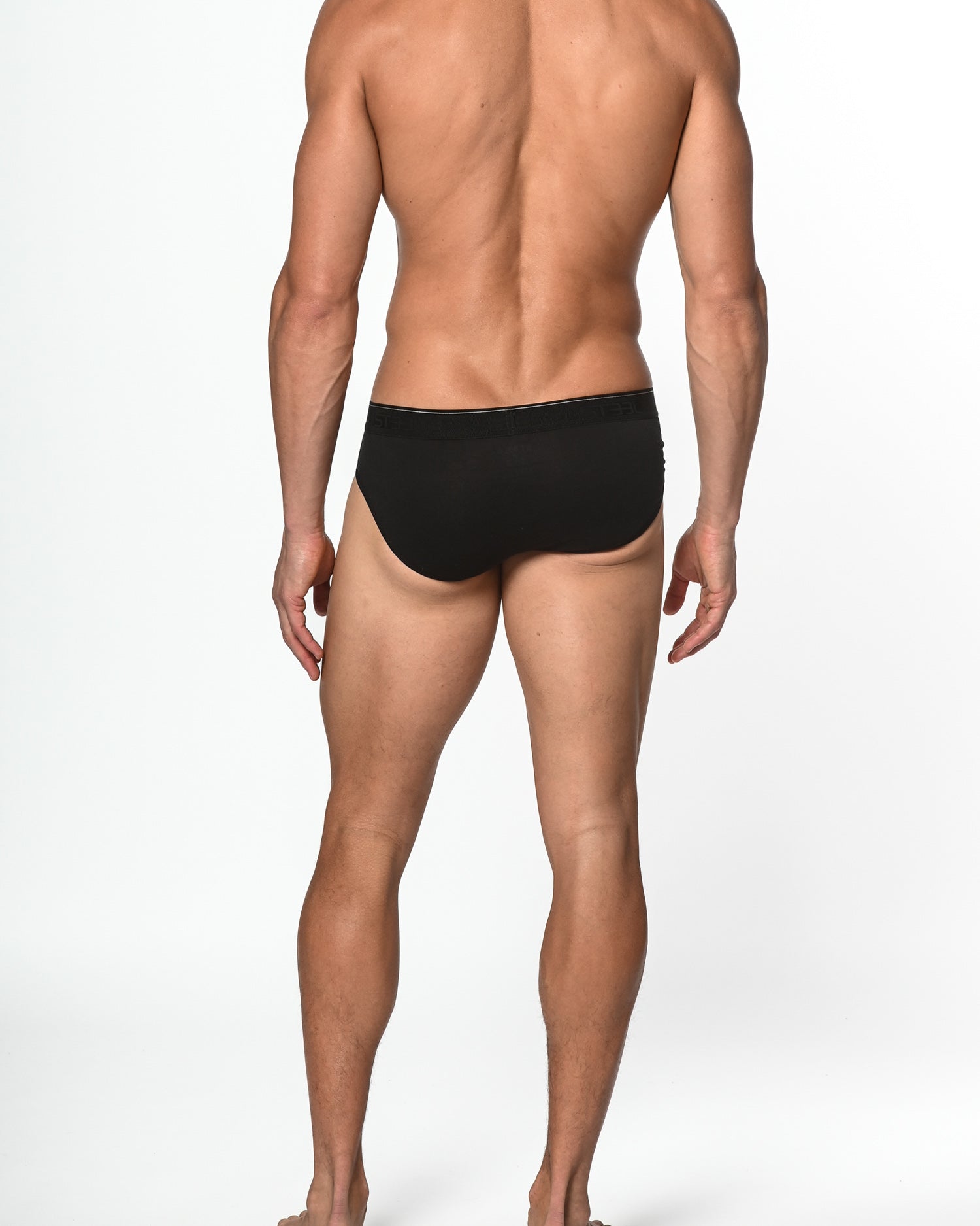 BLACK COTTON/ELASTANE LOW RISE BRIEF ST-10000
