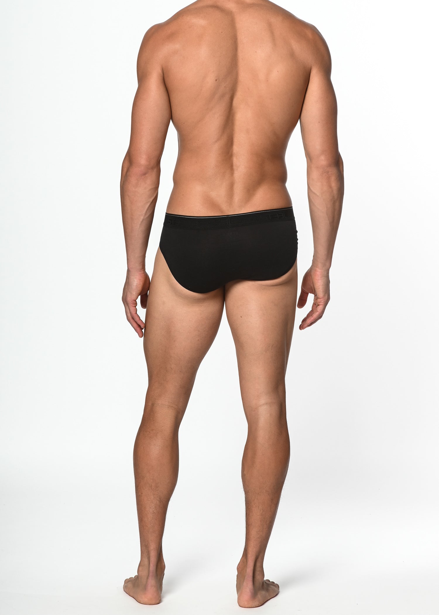 BLACK COTTON/ELASTANE LOW RISE BRIEF ST-10000